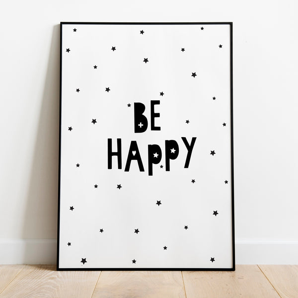 Be Happy Nursery Wall Print